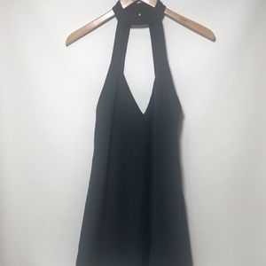 TOBI Derek Hunter Green Dress Cutout High Choker